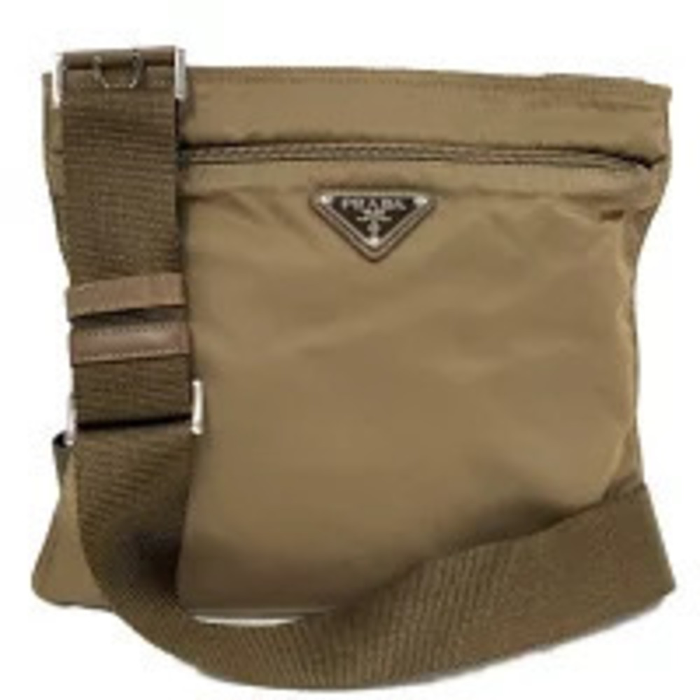 Prada Tessuto crossbody bag olive brown